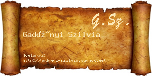 Gadányi Szilvia névjegykártya